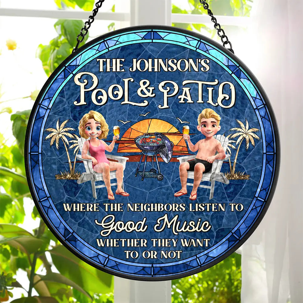 Good Music & Good Vibes - Personalized Stained Glass Window Hanging Suncatcher Suncatcher Ornament PopCulturePrints