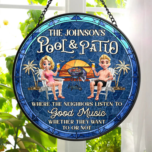 Good Music & Good Vibes - Personalized Stained Glass Window Hanging Suncatcher Suncatcher Ornament PopCulturePrints
