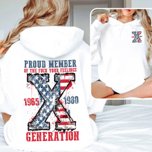 Load image into Gallery viewer, Bold Generation X Hoodie - Patriotic Design
