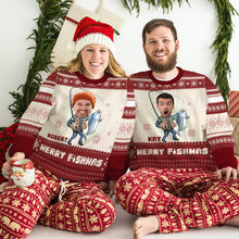 Load image into Gallery viewer, Personalized Fishing Lover Christmas Ugly Sweater Ugly Christmas Sweater PopCulturePrints

