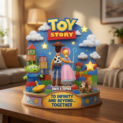 To Infinity and Beyond... Together - Personalized Toy Story Acrylic Plaque for Couples Shaped Plaques PopCulturePrints