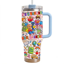 Load image into Gallery viewer, "It's a Good Day for Learning" - Vibrant &amp; Joyful 40oz Tumbler With Handle - Personalized Gift for Teachers, Students, Educators Tumbler Cup PopCulturePrints
