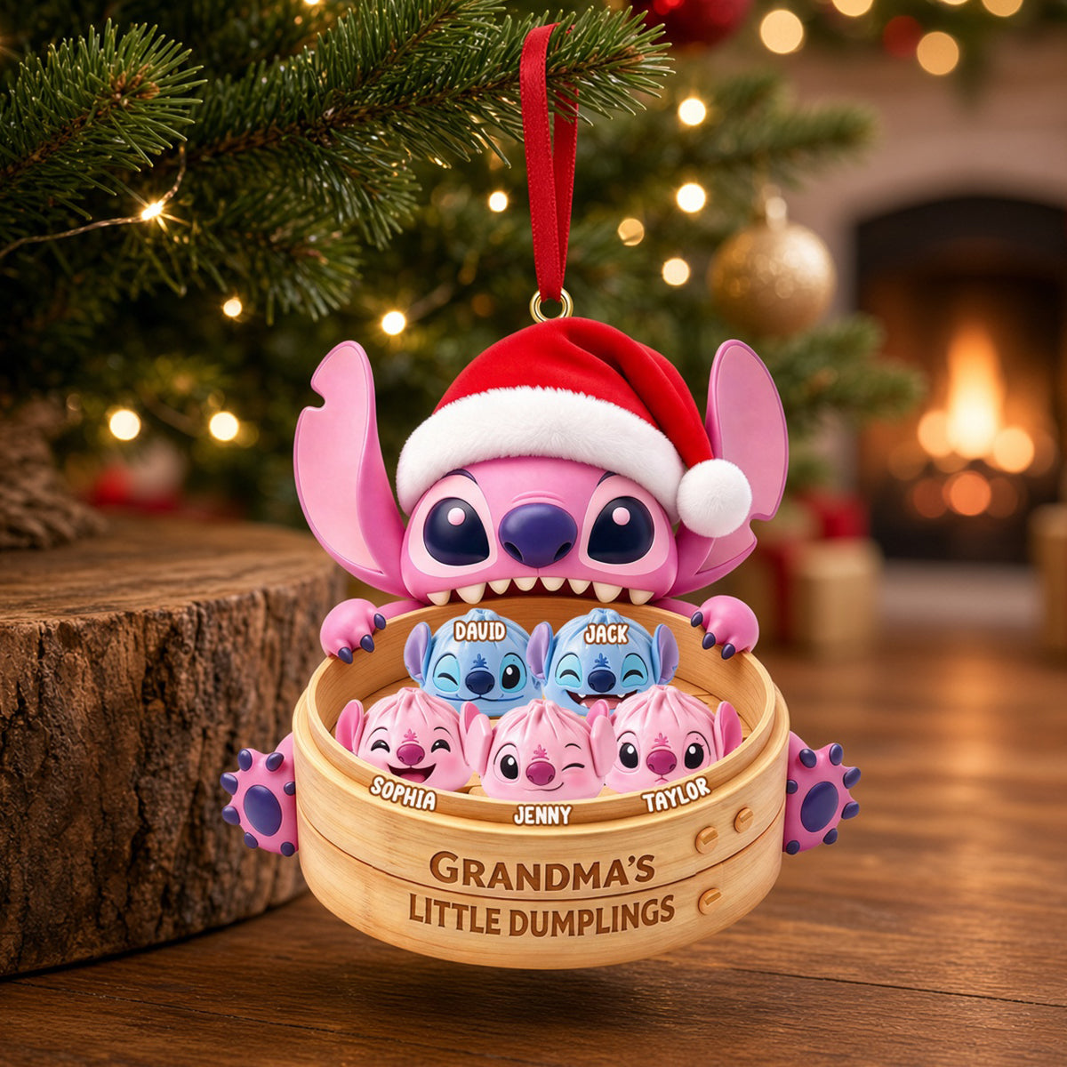 Grandma's Adorable Grandkids Christmas Ornament - Personalized Gift for Grandma Ornament PopCulturePrints