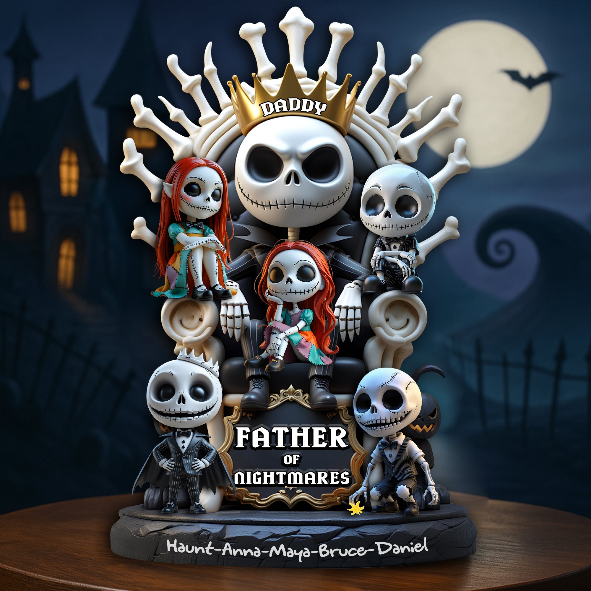 "Every Dad is a King – Father Of Nightmares Acrylic Plaque - Personalized Gift for Dad, Grandpa, and more" Shaped Plaques PopCulturePrints
