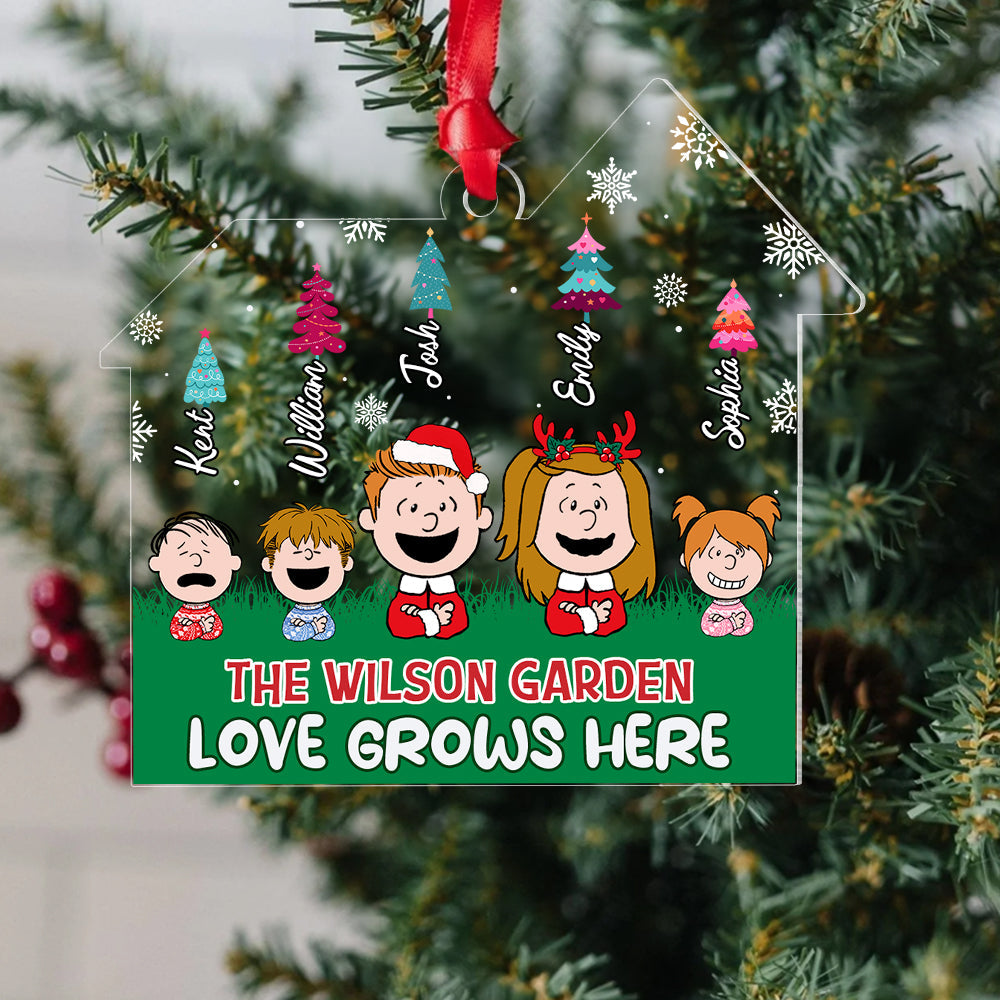 Personalized Family Christmas Ornament – Love Grows Here