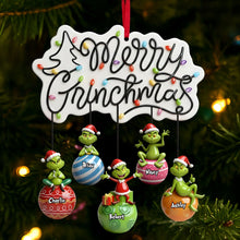 Load image into Gallery viewer, Merry Grinchmas Hanging Ornament - Personalized Christmas Gift for Family &amp; Friends Ornament PopCulturePrints
