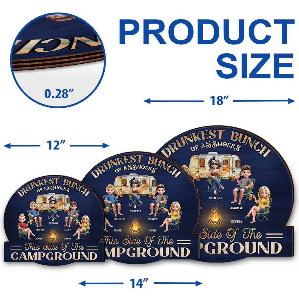 Camping We're Drunks - Personalized Custom Shaped Wood Sign Wood Shaped Sign PopCulturePrints