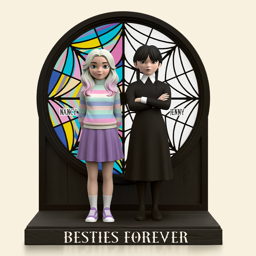"Besties Forever: Celebrate Your Horror Vibes" - Personalized Horror Besties Plaque for Friends Shaped Plaques PopCulturePrints