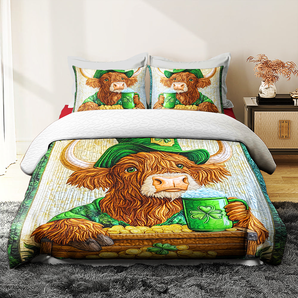 Highland Cow Lovers Quilt Bedding Set - Vibrant & Cozy Design Blanket PopCulturePrints