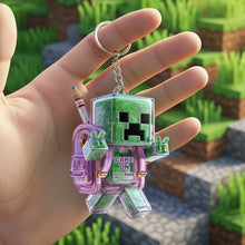Load image into Gallery viewer, Game On! Personalized Pixel Gamer Keychain - Perfect Back to School Gift for Kids Keychains PopCulturePrints
