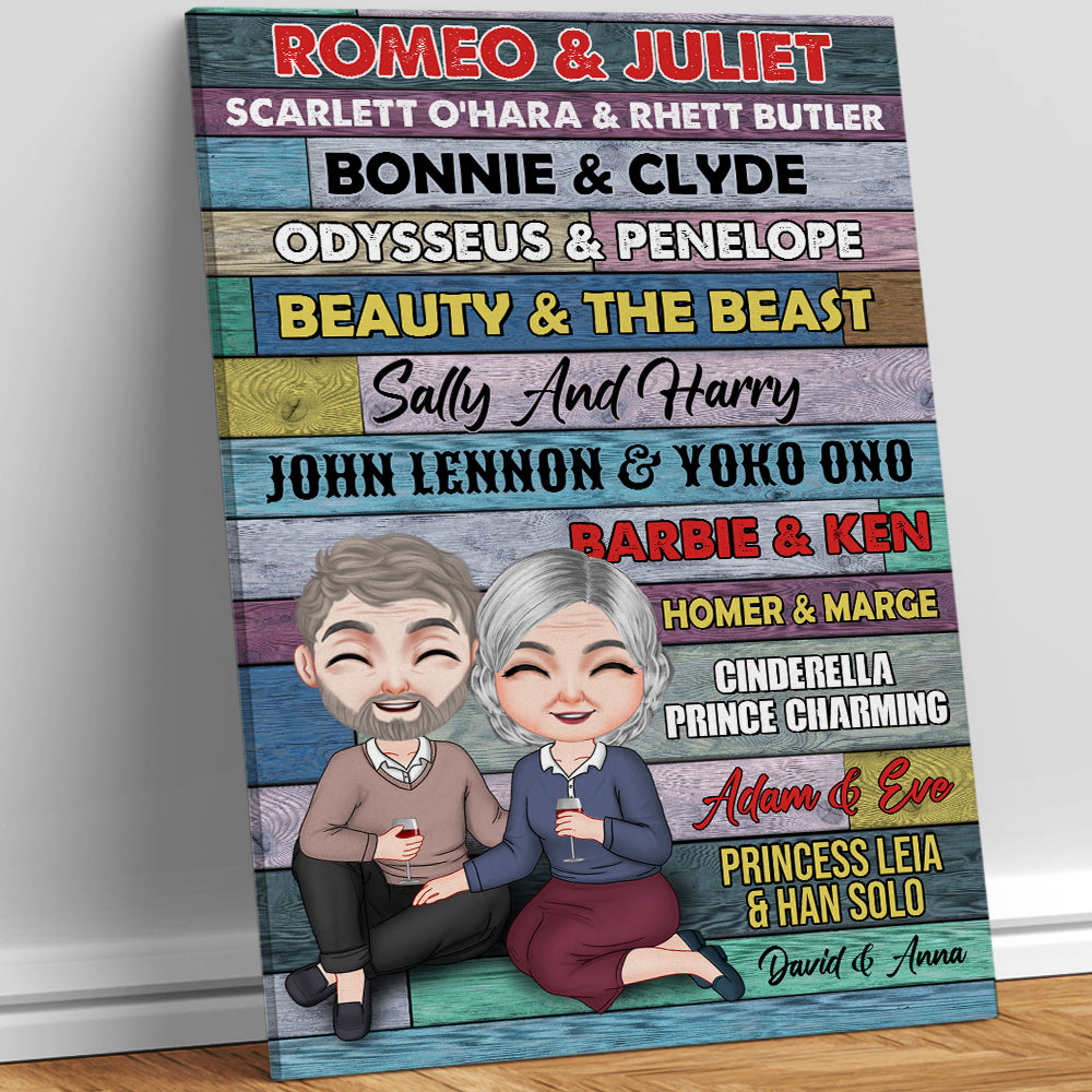 Personalized Elderly Couple Canvas Print - Unique Gift Idea Poster & Canvas PopCulturePrints