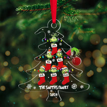 Load image into Gallery viewer, Personalized Grinch Family Christmas Ornament Ornament PopCulturePrints
