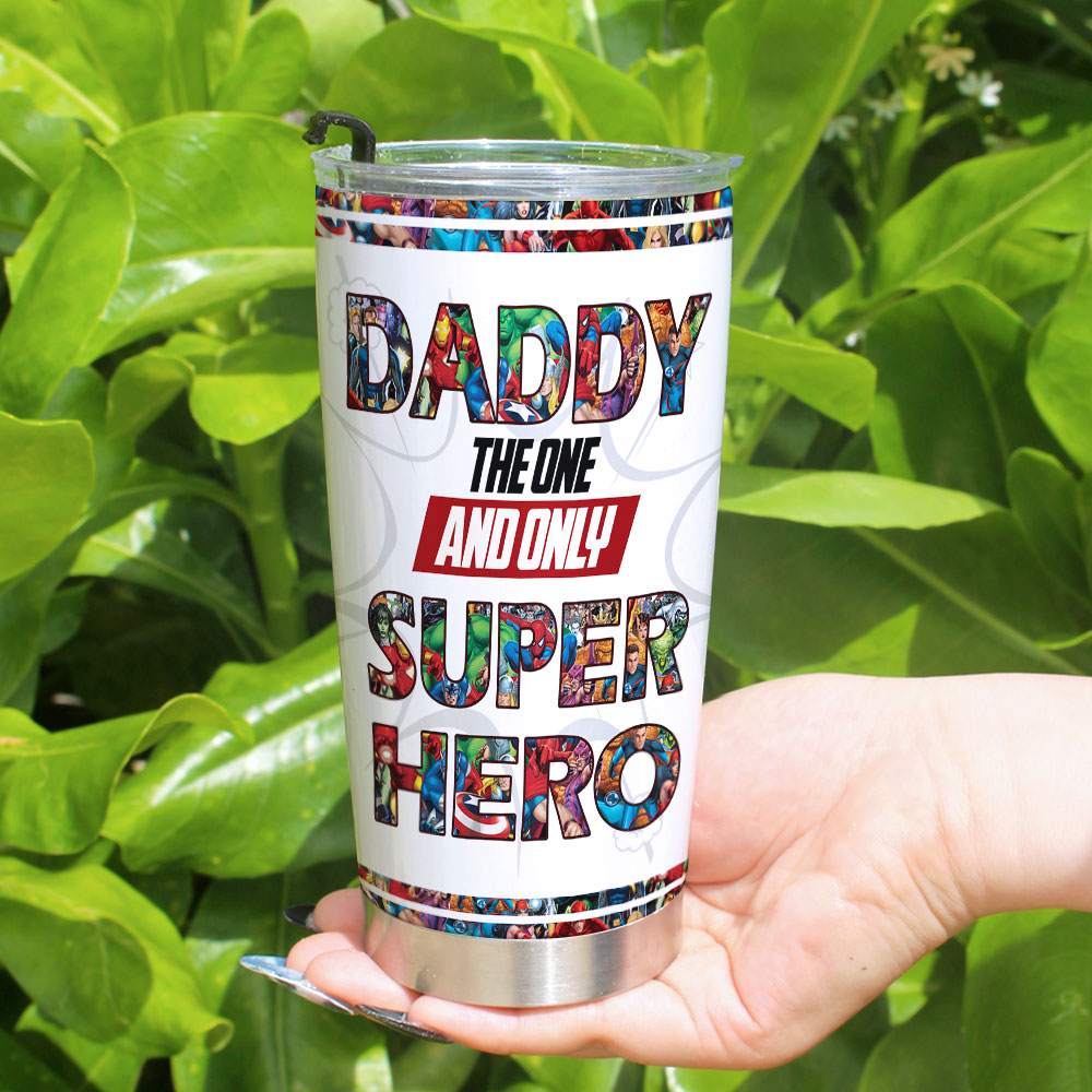 Daddy The One And Only Personalized Superhero Tumbler