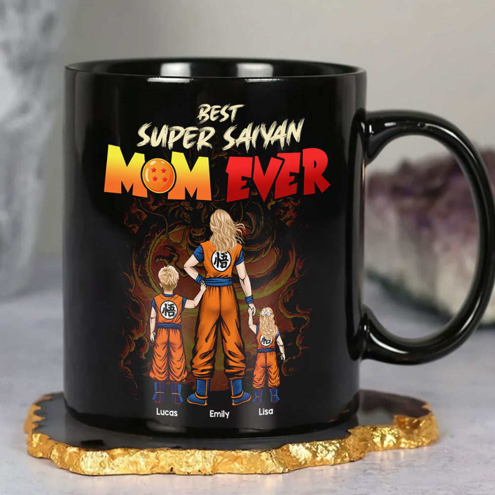 Personalized Super Saiyan Mom Coffee Mug - Customized Gift for Mother's Day Coffee Mug PopCulturePrints