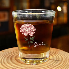 Load image into Gallery viewer, &quot;Celebrate Life&#39;s Beautiful Moments&quot; - Personalized Birth Flowers Shot Glass - Custom Gift for Loved Ones Shot Glass PopCulturePrints
