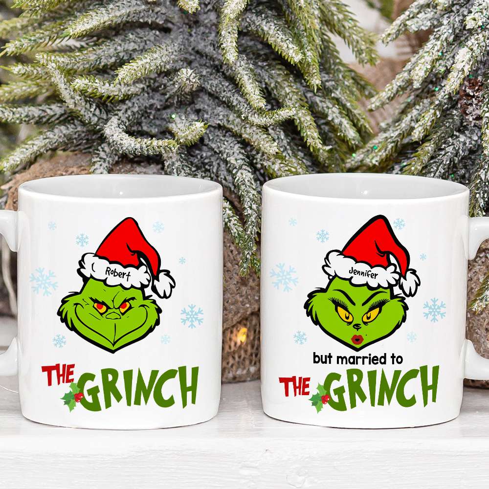 Custom Grinch Couple Mug - Valentine's Day Gifts & Christmas Gift for Couples Coffee Mug PopCulturePrints