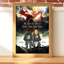 Load image into Gallery viewer, Personalized Canvas Print - My Love for You is Taller Than Wall Rose Poster &amp; Canvas PopCulturePrints
