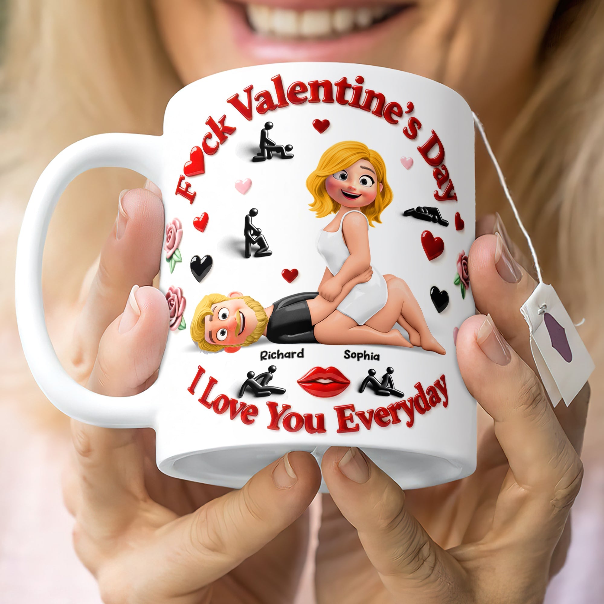 "F*ck Valentine's Day, I Love You Everyday" - Personalized Couple Coffee Mug Coffee Mug PopCulturePrints