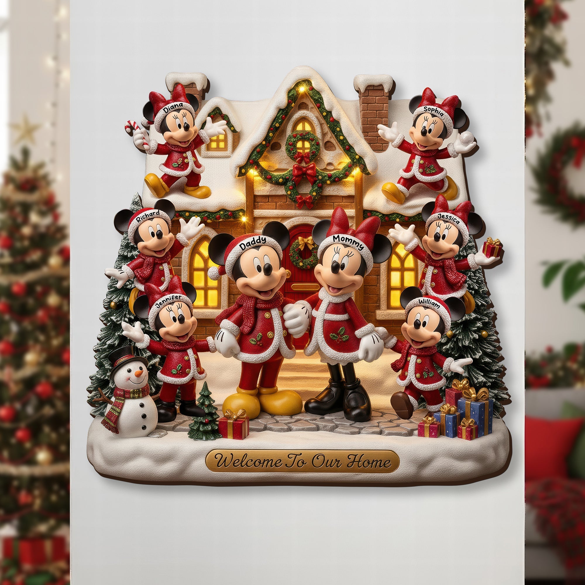 Bring Home the Holiday Cheer - Personalized Family Christmas Wood Sign - Custom Gift for Families and Friends Wood Sign PopCulturePrints