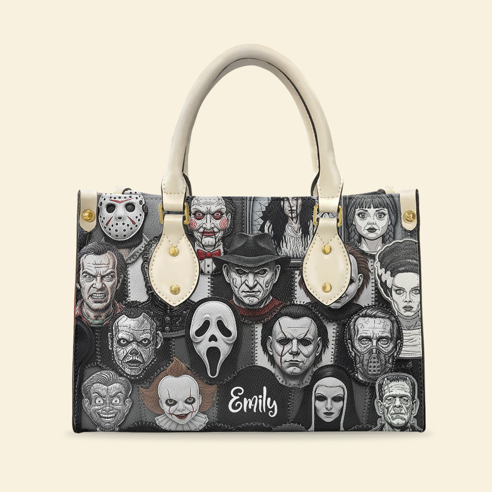 “Embrace the Dark Side” - Horror Patches Leather Bag, Custom Personalized Gifts for Horror Movie Enthusiasts Leather Bag PopCulturePrints