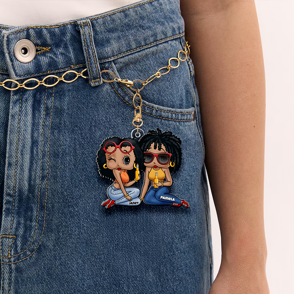 Besties Keychain - Personalized Gift for Friends Keychains PopCulturePrints