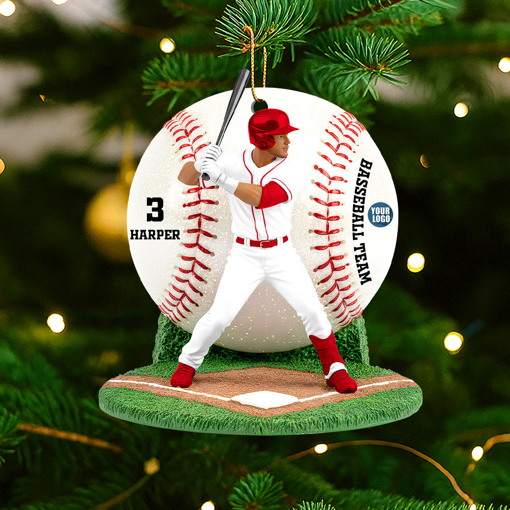 “Swing Into Christmas, Make Memories!” – Personalized Baseball Ornament Gift for True Fans Ornament PopCulturePrints