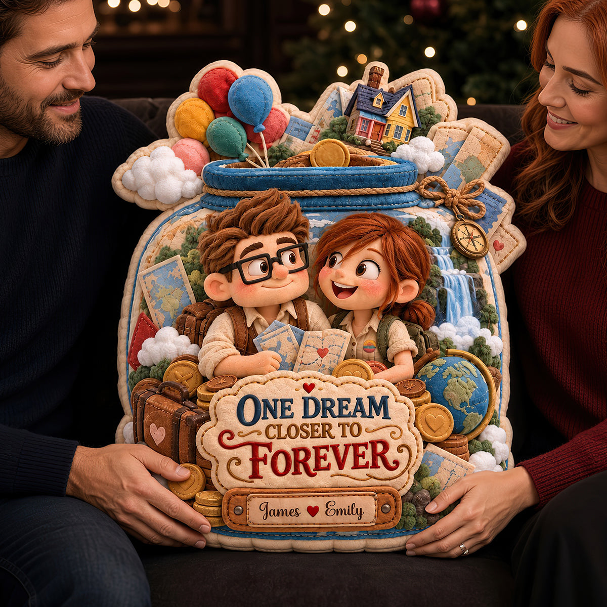 One Dream Closer to Forever - Personalized Dream Journey Couple Pillow