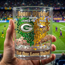 Load image into Gallery viewer, “House Divided, But Our Love United” - Personalized Love United Drinking Glass - Custom Gifts for Couples
