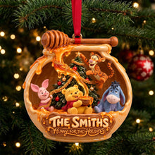 Load image into Gallery viewer, Hunny for the Holidays - Personalized Honey Holiday Acrylic Ornament for Family

