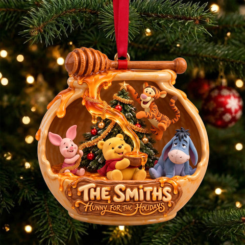 Hunny for the Holidays - Personalized Honey Holiday Acrylic Ornament for Family Ornament PopCulturePrints