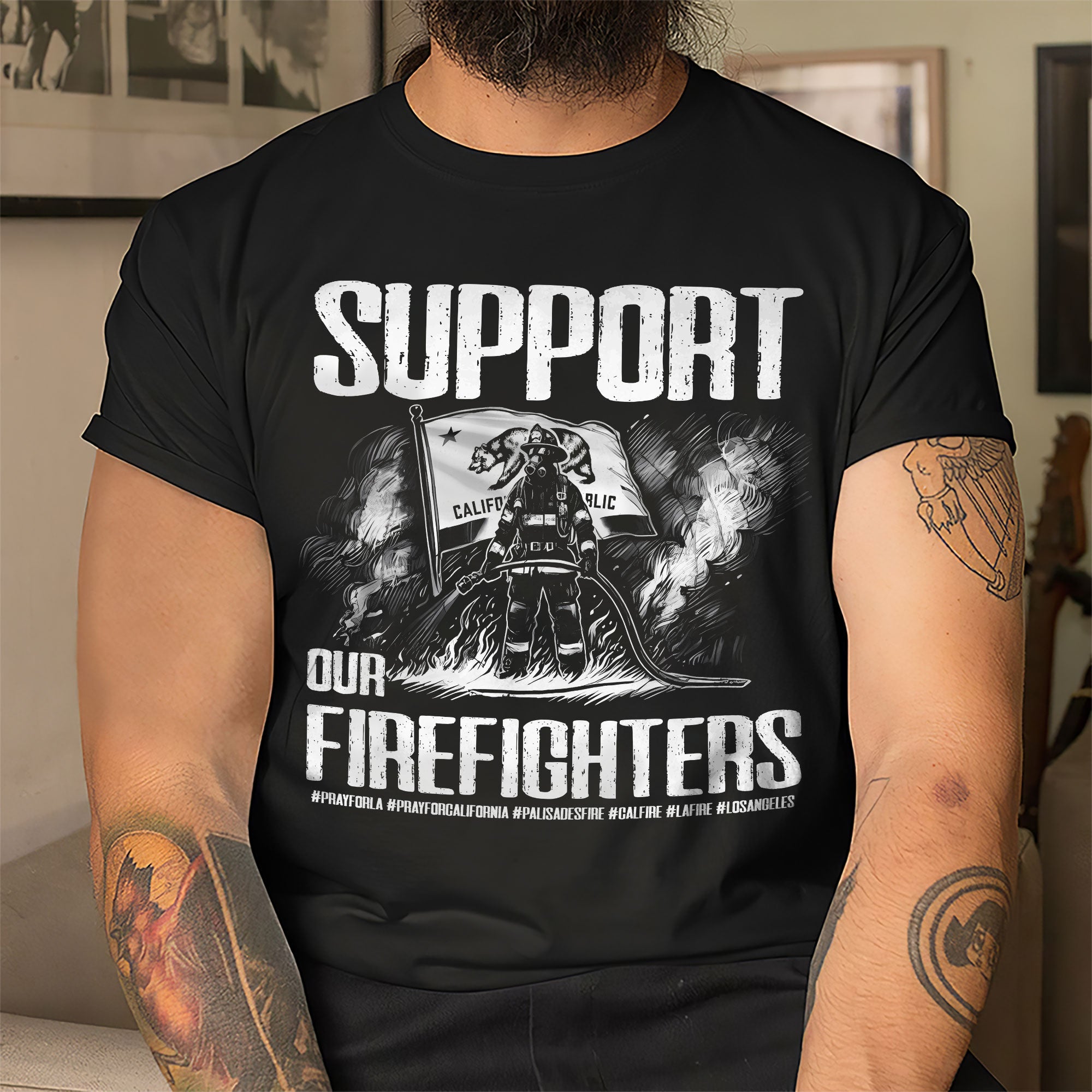 Support Our Firefighters T-Shirt - Pray for California Shirts PopCulturePrints