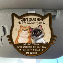 Load image into Gallery viewer, Drive Safe Mom, We Meow You! - Personalized Custom 3D Cat Car Visor Clip, Perfect Gift for Cat Moms Car Visor Clip PopCulturePrints
