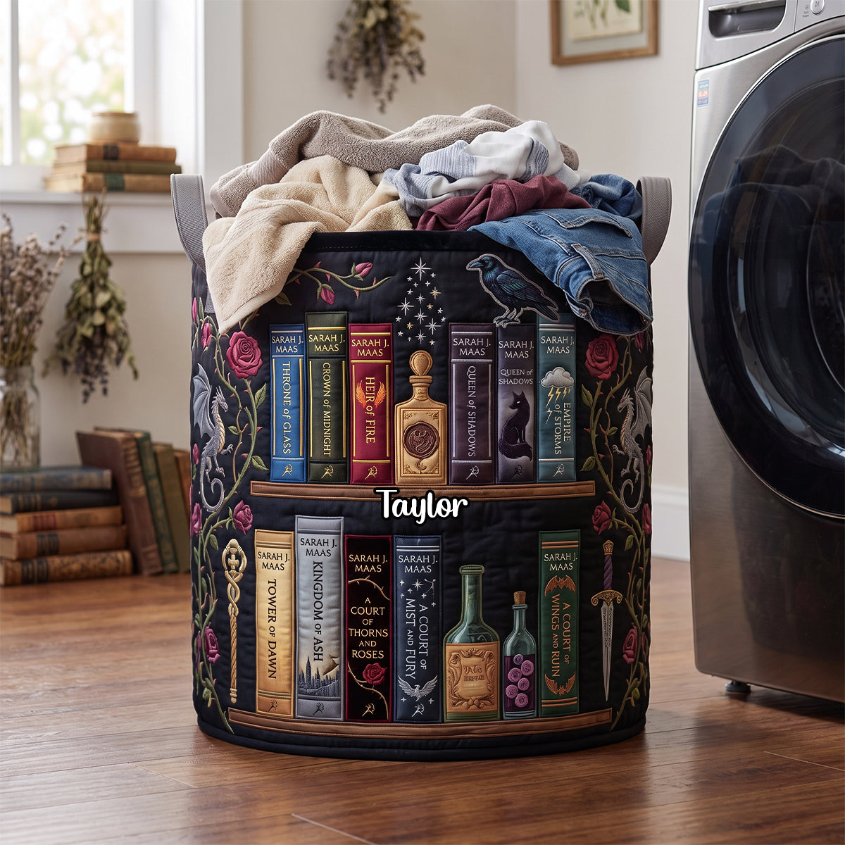 Romantasy Collection Quilted Laundry Basket - Personalized Gifts For Book Lovers 04qhdh130726 Laundry Basket PopCulturePrints
