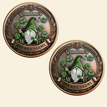 Load image into Gallery viewer, Grandma's Lucky Charms Metal Coin - Personalized Gift for Grandma Coin PopCulturePrints
