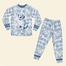 Load image into Gallery viewer, &quot;For the Love of Dogs&quot; - Personalized Toile de Jouy Pajama Set - Custom Gift for Dog Lovers Pajama Set PopCulturePrints
