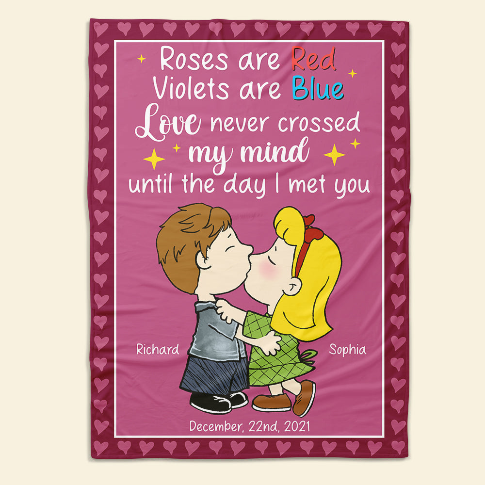 Personalized Kissing Cartoon Characters Blanket for Couples Blanket PopCulturePrints