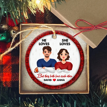 Load image into Gallery viewer, Personalized Football Couple Christmas Ornament - Perfect Valentine&#39;s Day Gift Ornament PopCulturePrints
