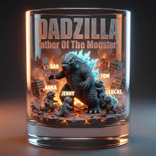 Load image into Gallery viewer, Dadzilla: Father of the Monsters - Personalized Round Glass for Dad Glass PopCulturePrints
