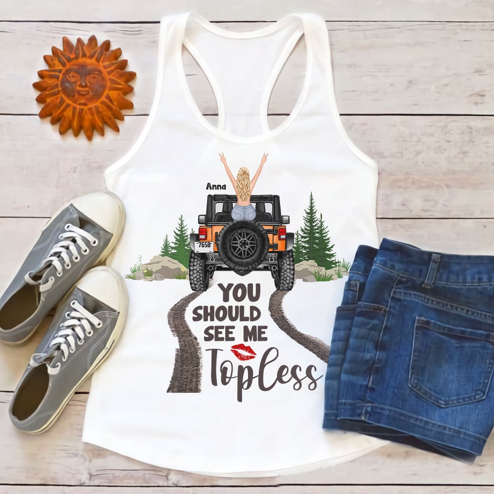 Personalized 'You Should See Me Topless' Tank Top for Adventurous Women