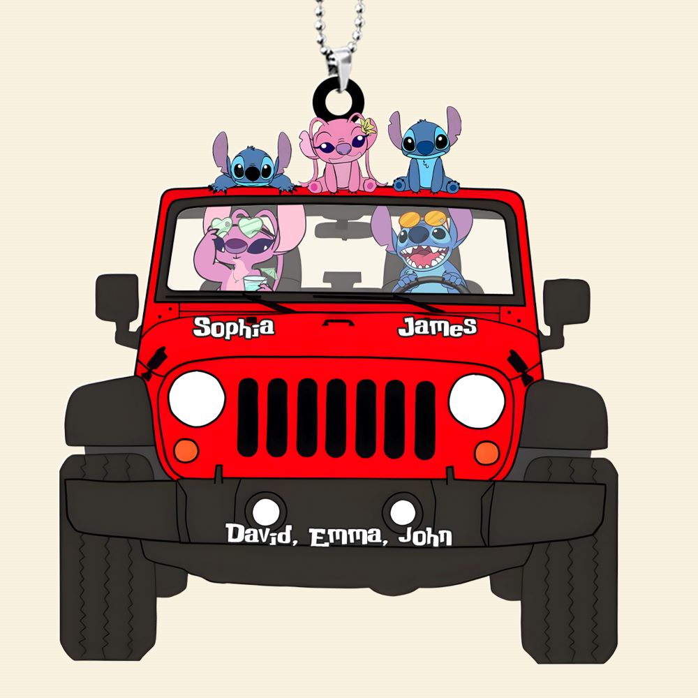 Personalized Family Car Ornament - Lilo & Stitch Theme