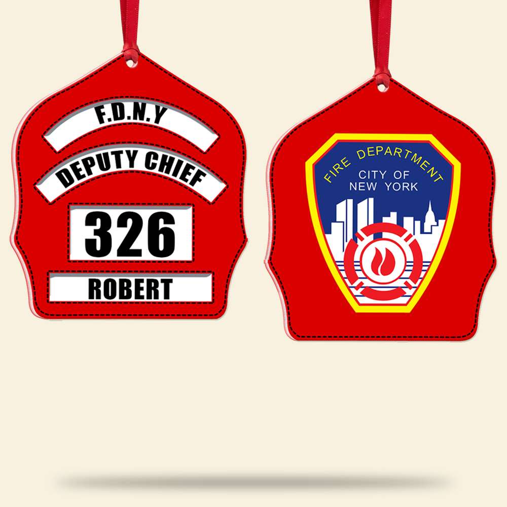 Customized Fire Department Badge Ornament Ornament PopCulturePrints