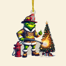 Load image into Gallery viewer, Personalized Firefighter Christmas Ornament - Saving Christmas Spirit Ornament PopCulturePrints
