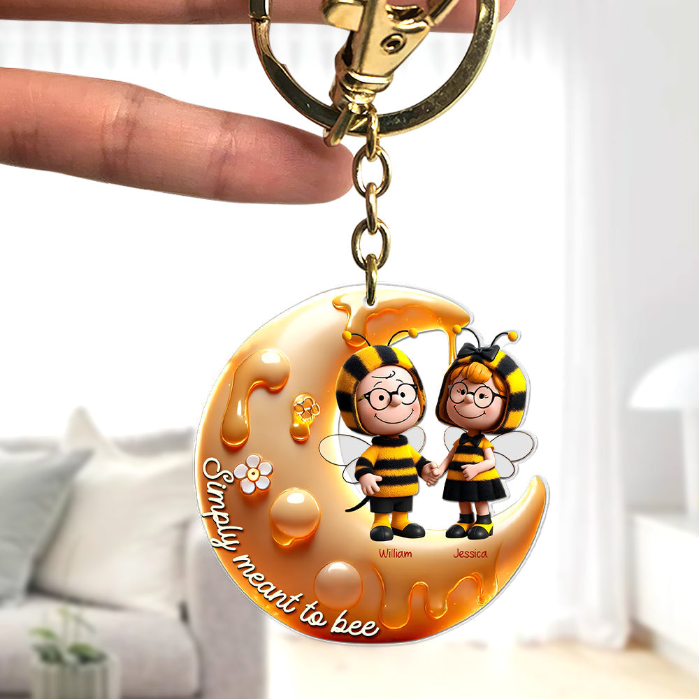 Personalized Bee Couple Keychain - Simply Meant To Bee Keychains PopCulturePrints