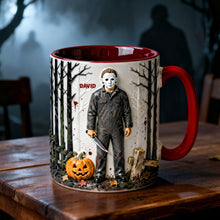 Load image into Gallery viewer, "Face Your Fears with Every Sip" - Scary Villain Accent Mug - Personalized Gift for Horror Fans Coffee Mug PopCulturePrints
