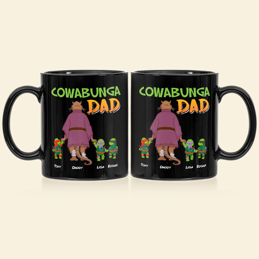Cowabunga Dad Personalized Coffee Mug Coffee Mug PopCulturePrints
