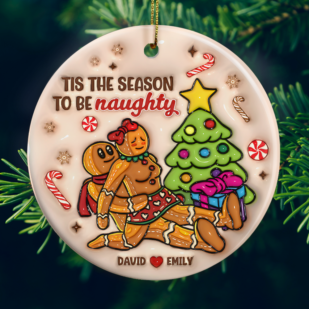 Personalized Naughty Gingerbread Ornament – Fun & Unique Valentine’s Day Gifts for Couples Ornament PopCulturePrints