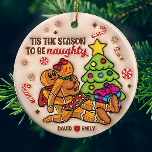 Personalized Naughty Gingerbread Ornament – Fun & Unique Valentine’s Day Gifts for Couples Ornament PopCulturePrints