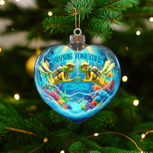 Load image into Gallery viewer, Diving Together - Personalized Green Scuba Diving Couple Ornament Ornament PopCulturePrints
