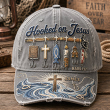 Load image into Gallery viewer, Hooked on Jesus Classic Cap - Personalized Faith Gift for Christians
