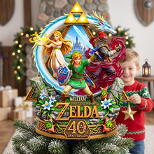 Load image into Gallery viewer, Celebrate 40 Years of Adventure - Personalized Acrylic Christmas Tree Topper for Gamers Ornament PopCulturePrints
